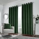 image 2 of Luxury Enhanced Living Green Velvet, Supersoft, 100% Blackout, Thermal Pair of Curtains with Eyelet Top - 90 x 72 inch (229x183cm)