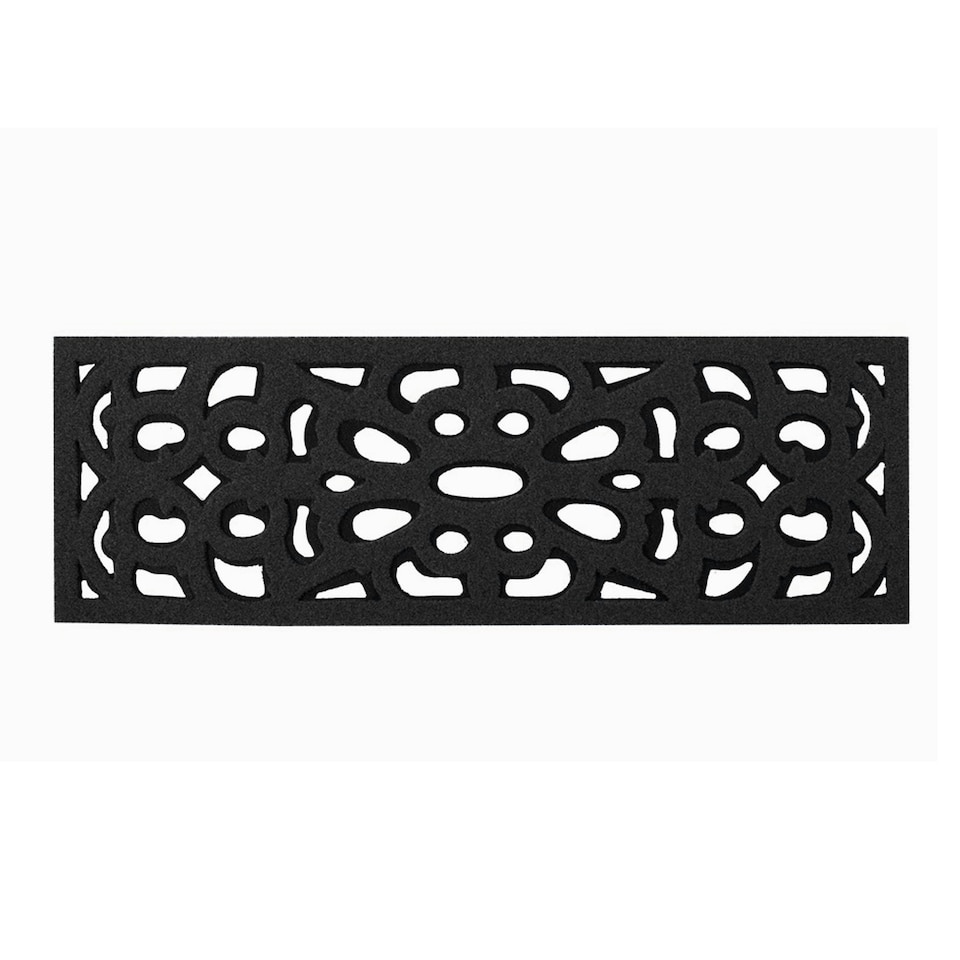 image 1 of Victorian Style Rubber Step Mat - Black