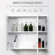 image 4 of kleankin Bathroom Medicine Cabinet with Mirror, Wall Mounted Bathroom Mirror Cabinet with 3 Doors, Adjustable Shelves, White | White | White