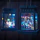 image 3 of ValueLights Solar Lantern Pair of Matte Black Lantern with Clear Rectangular Shade and Integrated LED 1W Multicolour Bulb