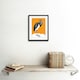 image 2 of Stork Bird Orange Stripes Modern Bold Animal 9x7" Black Framed Wall Art Print