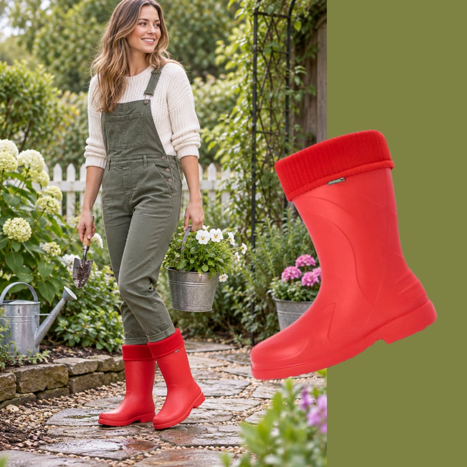 image 1 of Luna Women's EVA Wellies with Removable Warm Insert Red EU41/42