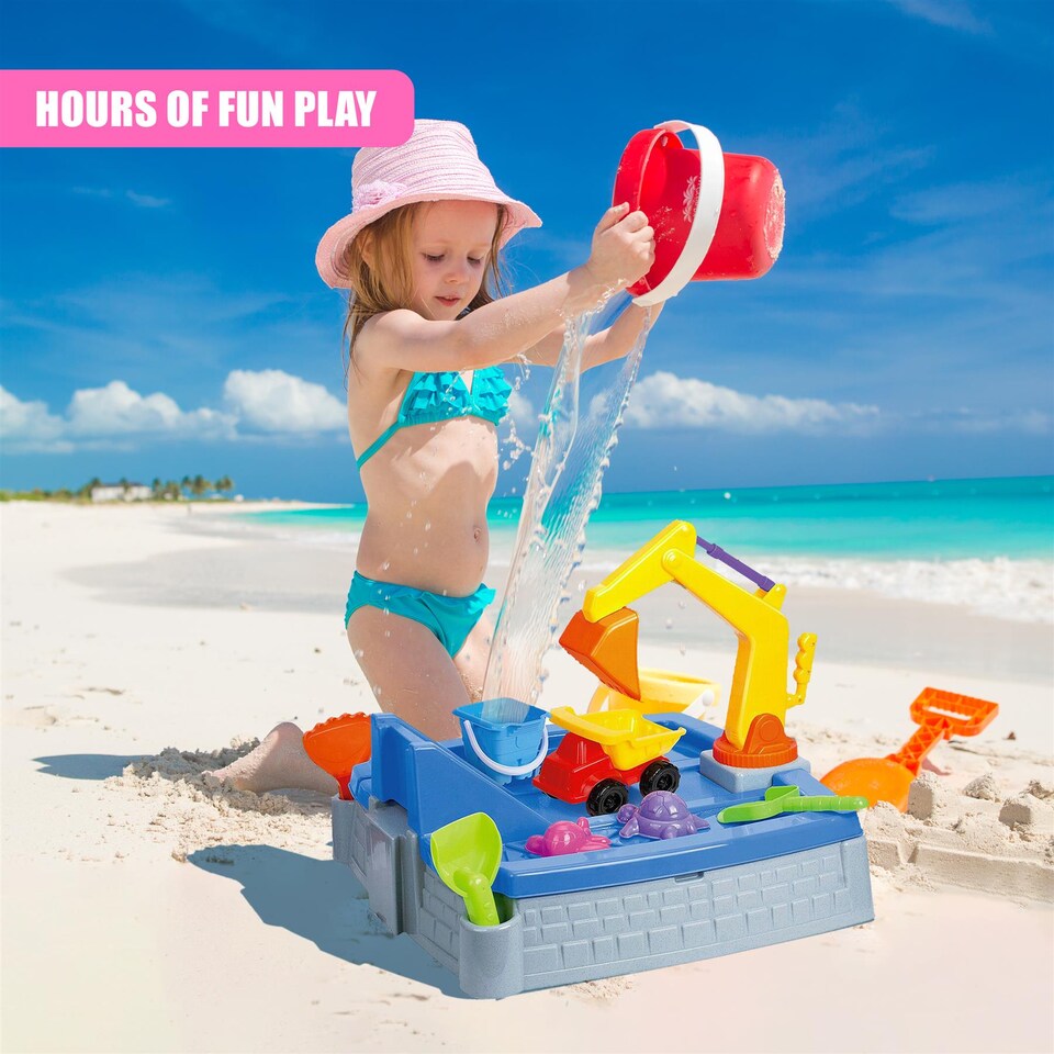image 1 of The Magic Toy Shop Sand and Water Play Table Outdoor Kids Sandbox Activity Set