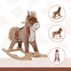 image 6 of HOMCOM Kids Rocking Horse Wooden Plush Age 3+ Children Ride On Toy Rocker Baby