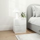 image 2 of HOMCOM Modern Bedside Table with 2 Drawers for Bedroom, Living Room, White