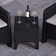 image 3 of Rattan Effect Square Garden Side Table - Black