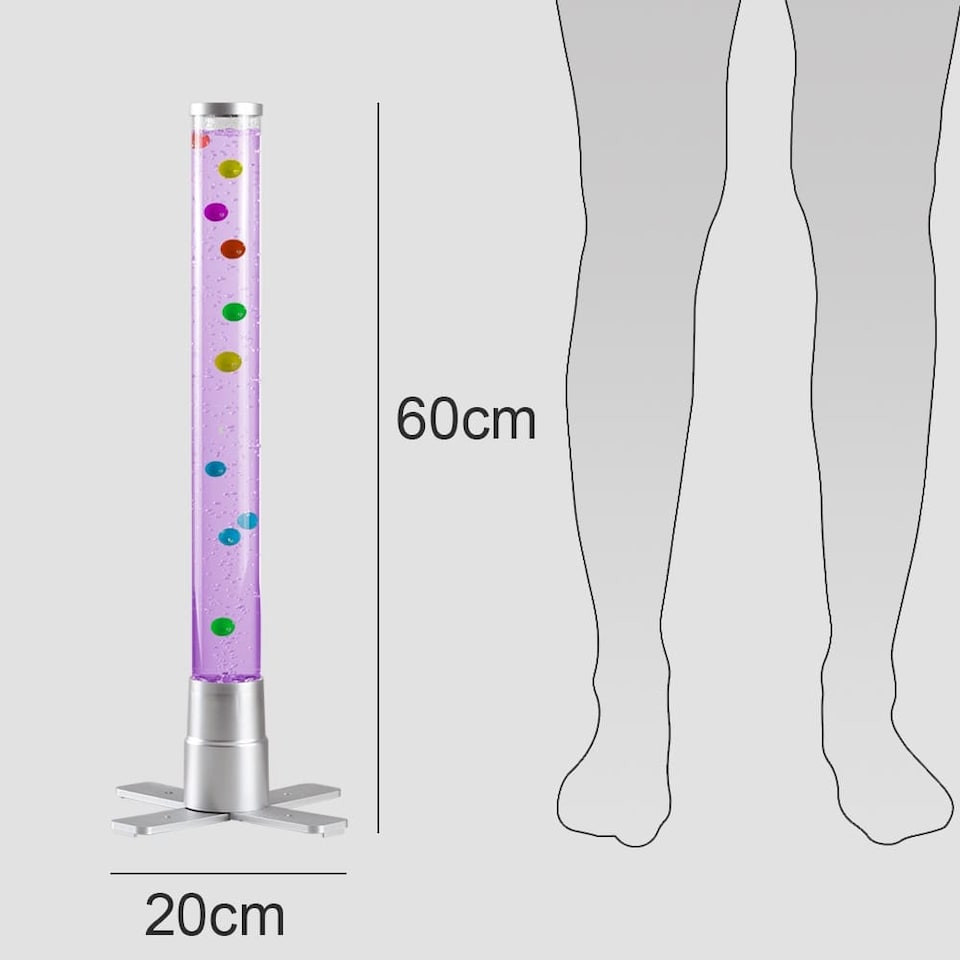 image 1 of ValueLights Colour Changing Novelty Sensory Fish Bubble Lamp 60cm