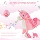image 4 of HOMCOM Kids Plush Rocking Horse Ride On Unicorn with Sound Moving Mouth Wagging Tail Children Rocker Toy Gift 3-6 Years Pink