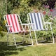 image 7 of Harbour Housewares Folding Metal Beach Chairs - Blue/Red Stripe - Pack of 2 | Multi | Multi