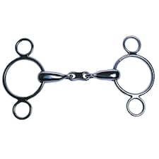 Korsteel Stainless Steel French Link 2 Ring Dutch Gag Horse Bit - Silver - 5in