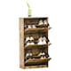 image 1 of HOMCOM Shoe Cabinet Entryway Rack with 3 Flip Drawers Adjustable for 18 Pairs