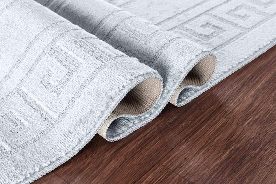 image 1 of Ivy Washable Greek Key Design Anti Slip Doormats - Runners