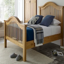 5ft King Size Real oak,Chunky, Curved, Solid,strong,wood bed frame.High foot end wooden bedstead