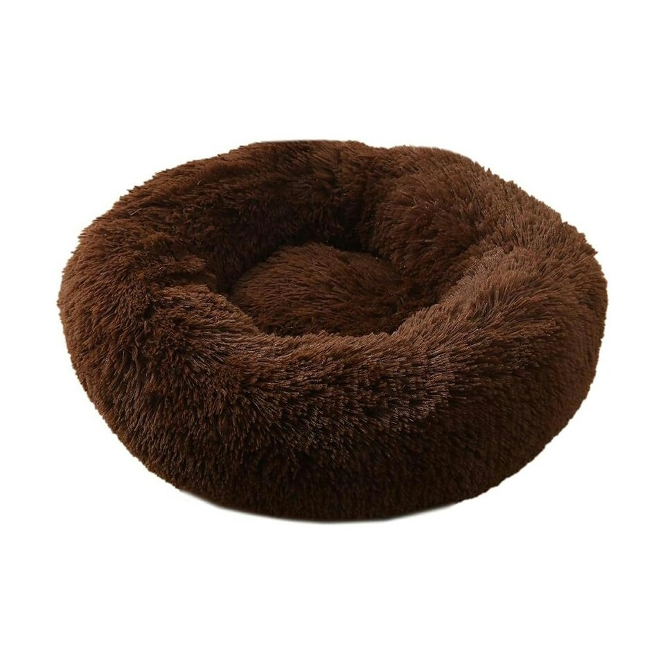 image 1 of Soft Calming Donut Bed - Premium Quality For Dogs & Cats - Coffee / 100cm Brown | L
