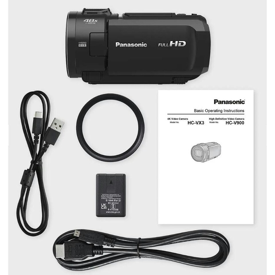image 1 of Panasonic HC-V900 Black Full HD Camcorder with 24x Zoom