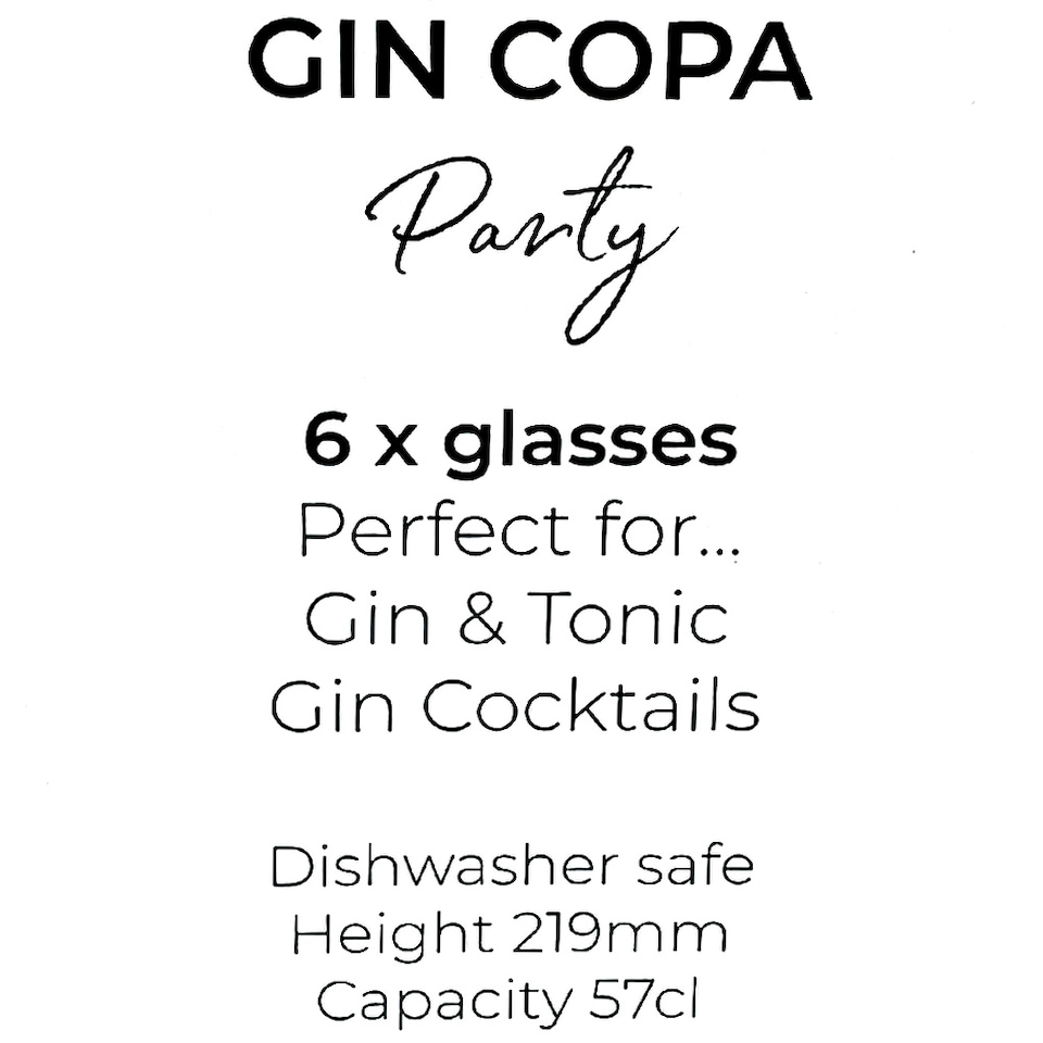 image 1 of Dartington Crystal Copa Gin & Tonic Glasses Set Of 6