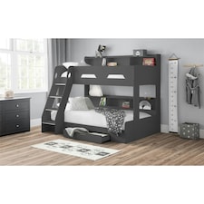 Anthracite Triple Sleeper Book Case Bunk Bed 3ft (90cm) - Best Seller