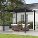 image 2 of Outsunny 3 x 3m Pergola with Retractable Roof, Aluminium Frame Garden Gazebo Canopy Outdoor Sun Shade Shelter for Grill, Patio, Deck, Dark Grey