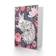 image 2 of Greeting Card Striped Cat Laying in Pink Wildflowers Watercolour