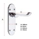 image 3 of Golden Grace Victorian Epsom Design Scroll Door Handles in Polished Chrome with 1 Pair of 3" Ball Bearing Hinges & 63mm Latch, Privacy Pack - 168mm Chrome