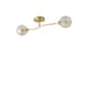 image 1 of ValueLights Chessy Ribbed Glass Gold Bar Ceiling Light & Bulbs | Gold