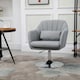 image 2 of HOMCOM Stylish Retro Linen Swivel Tub Chair Steel Frame Cushion Seat Light Grey