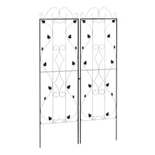 Outsunny Set of 2 Metal Trellis for Climbing Plants, Leaf Design, 50 x 181cm