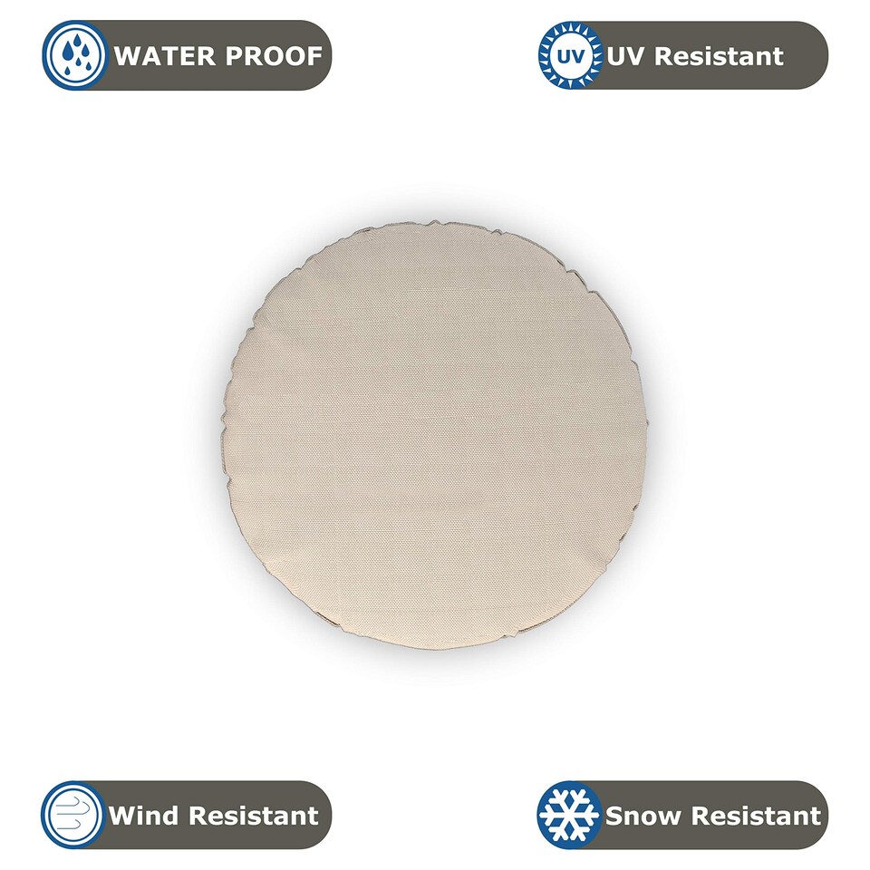 image 1 of Covers&All Round Pillow Cover, Weather & UV Resistant, with Zippers, Round 30in D x 30in W, Beige