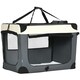 image 6 of PawHut 91cm Foldable Pet Carrier Bag Soft Travel Dog Crate for Large Dogs Grey