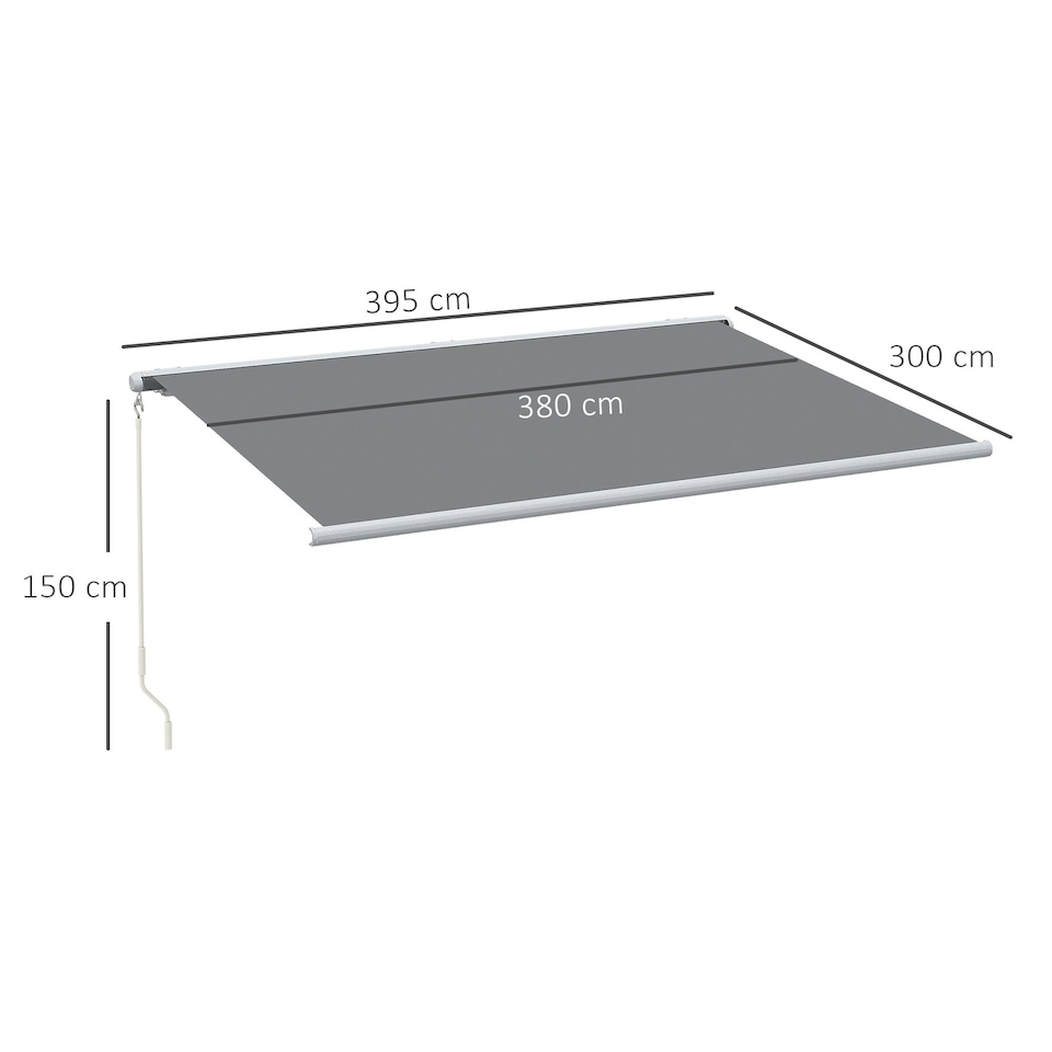 image 1 of Outsunny 4x3m Full Cassette Electric Retractable Awning for Patio Door Window