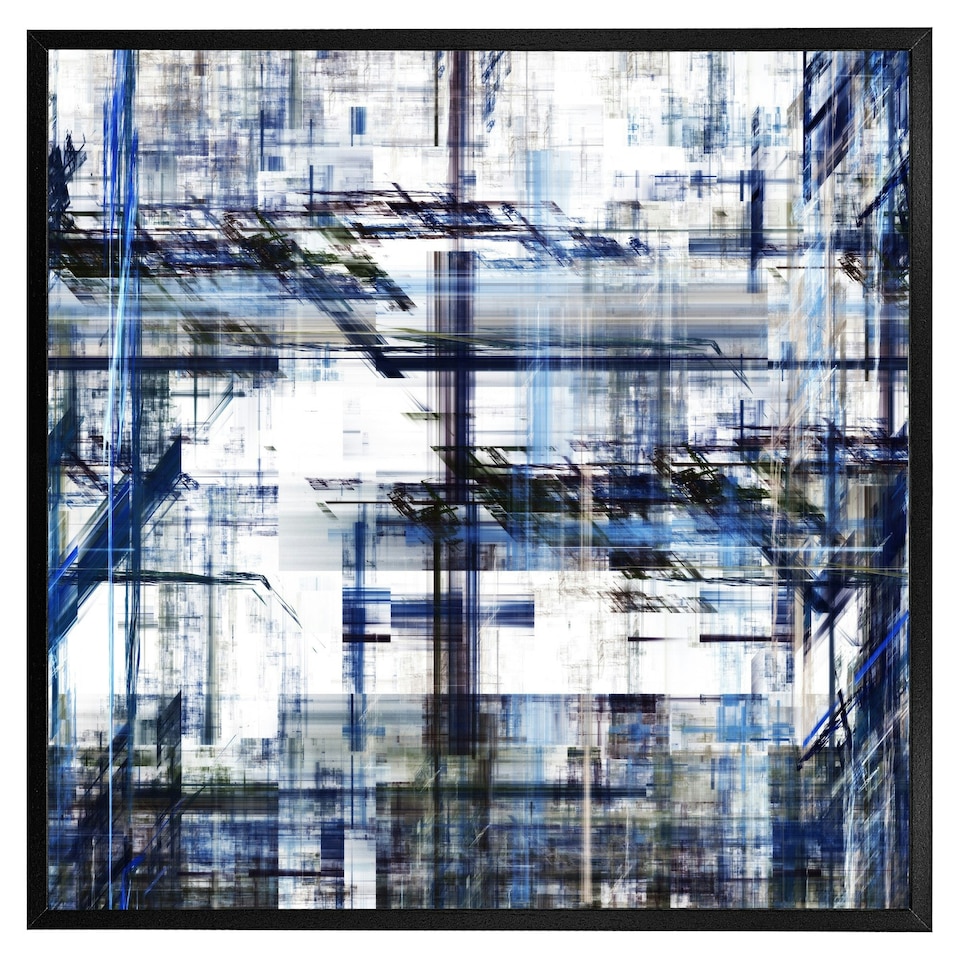 image 1 of Blue grunge pattern (Picutre Frame) Black | S
