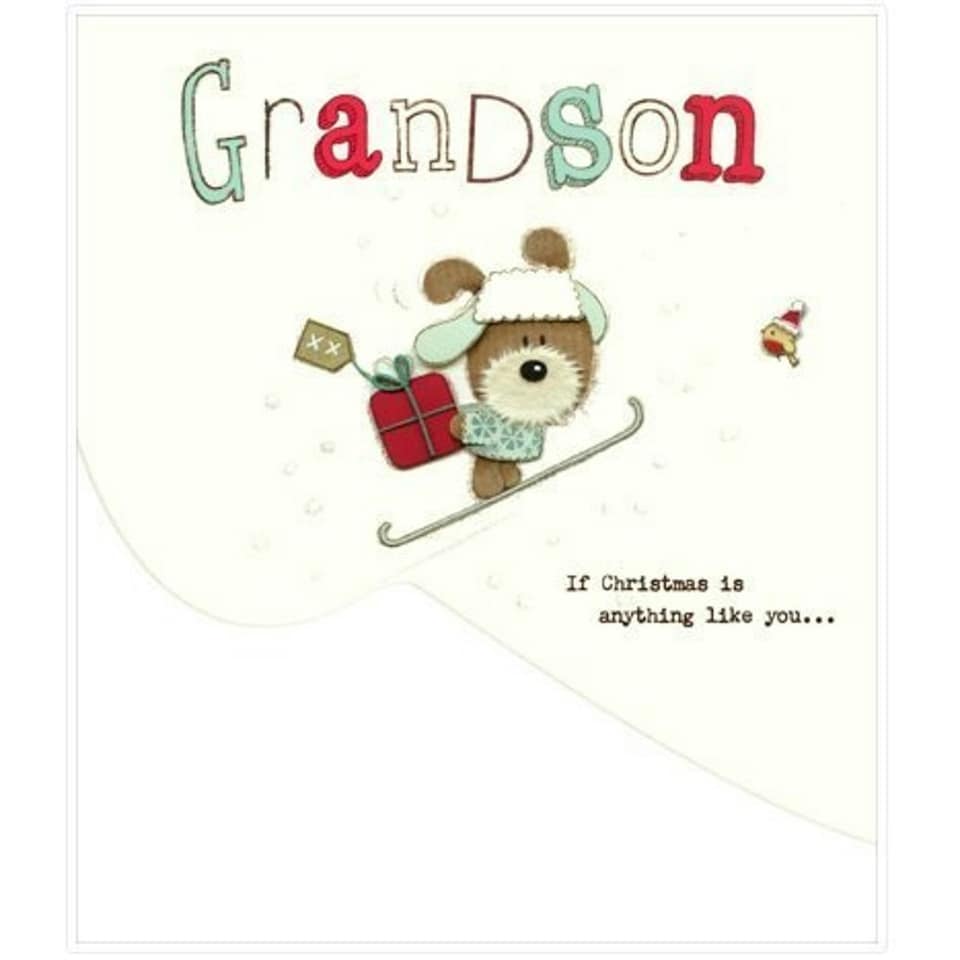 image 1 of Lots of Woof Grandson Christmas Card...