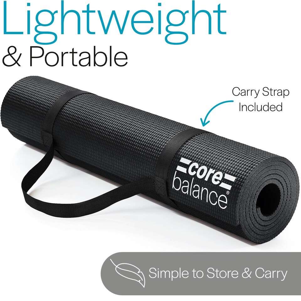 image 1 of Non Slip Yoga Mat (6mm Thick) - Black