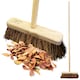 image 1 of Garden Broom Outdoor with Wooden Handle Natural Stiff Bassine Hard Bristle Sweeping Brush
