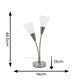 image 3 of ValueLights Kristina Frosted White Shade Silver 2 Way Metal Uplighter Table Lamp