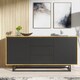 image 2 of Sideboard Cabinet Chest of Drawers Storage Cabinet Oak Black Industrial Loft 140cm