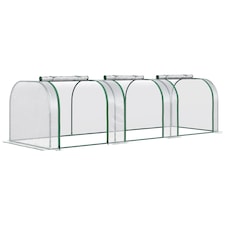 Outsunny Tunnel Greenhouse Steel Frame for Garden w Zipper Doors