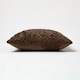 image 4 of Homescapes Sofia Pleated Brown Velvet Cushion - 45 x 45 cm Brown