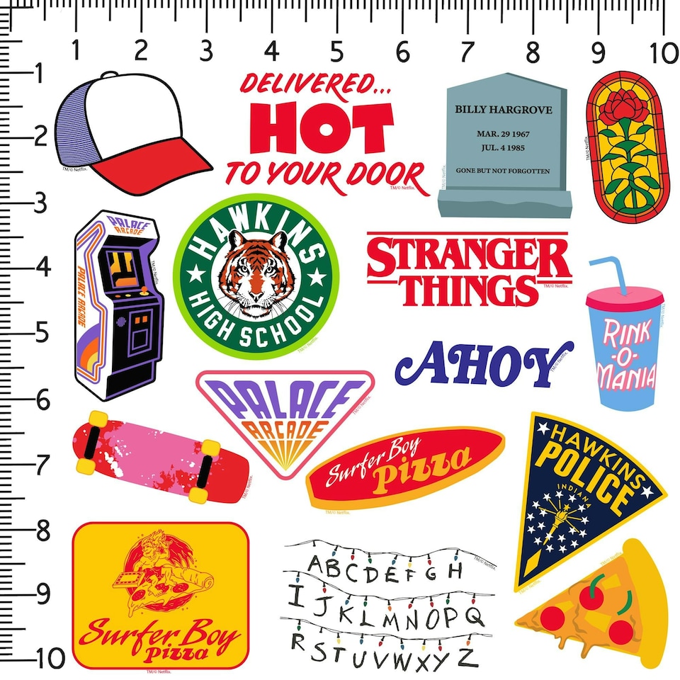 image 1 of Stranger Things Assorted Designs Stickers (Pack of 50) - Multicoloured - One Size