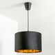 image 4 of CGC NILA Luxury Black Velvet & Gold Inner Round Pendant Drum Lamp Shade Black