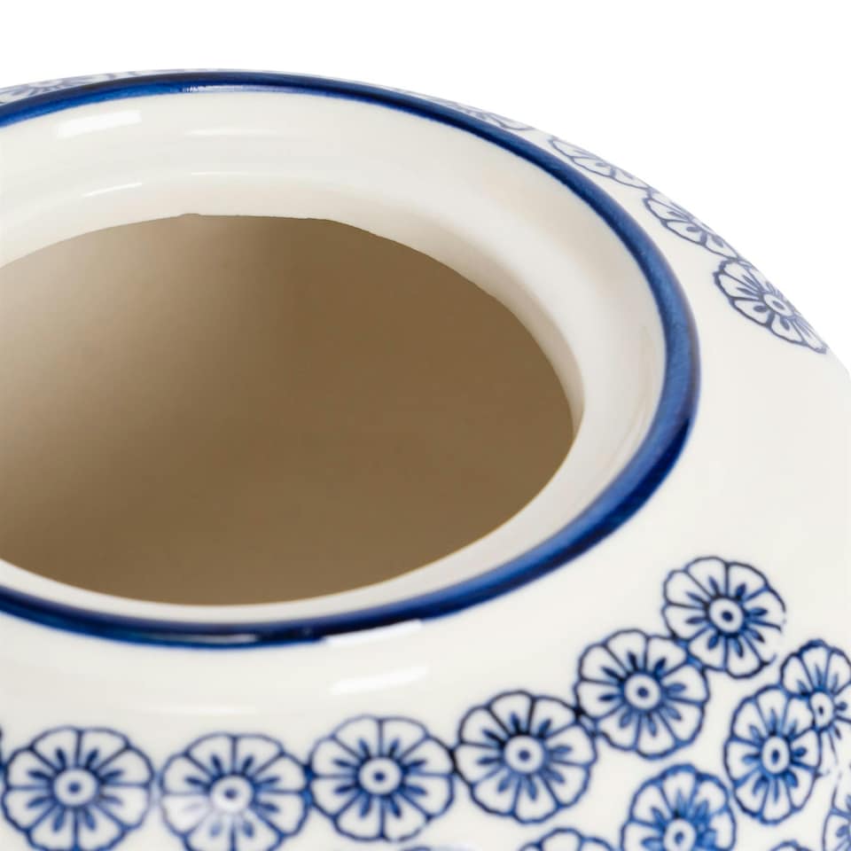 image 1 of Nicola Spring Hand-Printed Teapot - 820ml - Navy