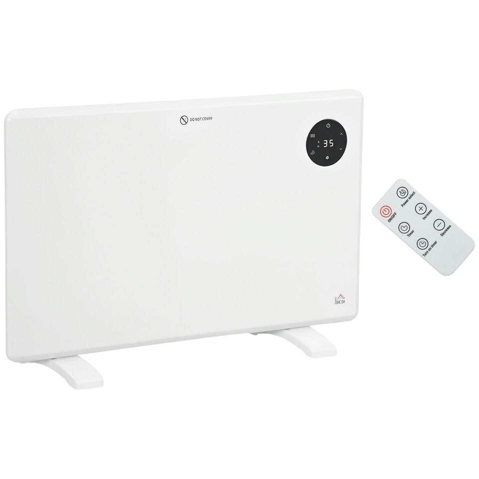 image 1 of HOMCOM Electric Convector Heater, Quiet Space Heater w/ LED Display, White