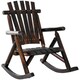 image 1 of Outsunny Fir Wood Rustic Patio Adirondack Rocking Chair Brown