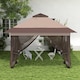 image 9 of Outsunny 3.6 x 3.6 m Pop up Gazebo with Netting and Wheeled Carry Bag, UPF50 Height Adjustable Party Tent Instant Canopy Sun Shade Shelter, Khaki