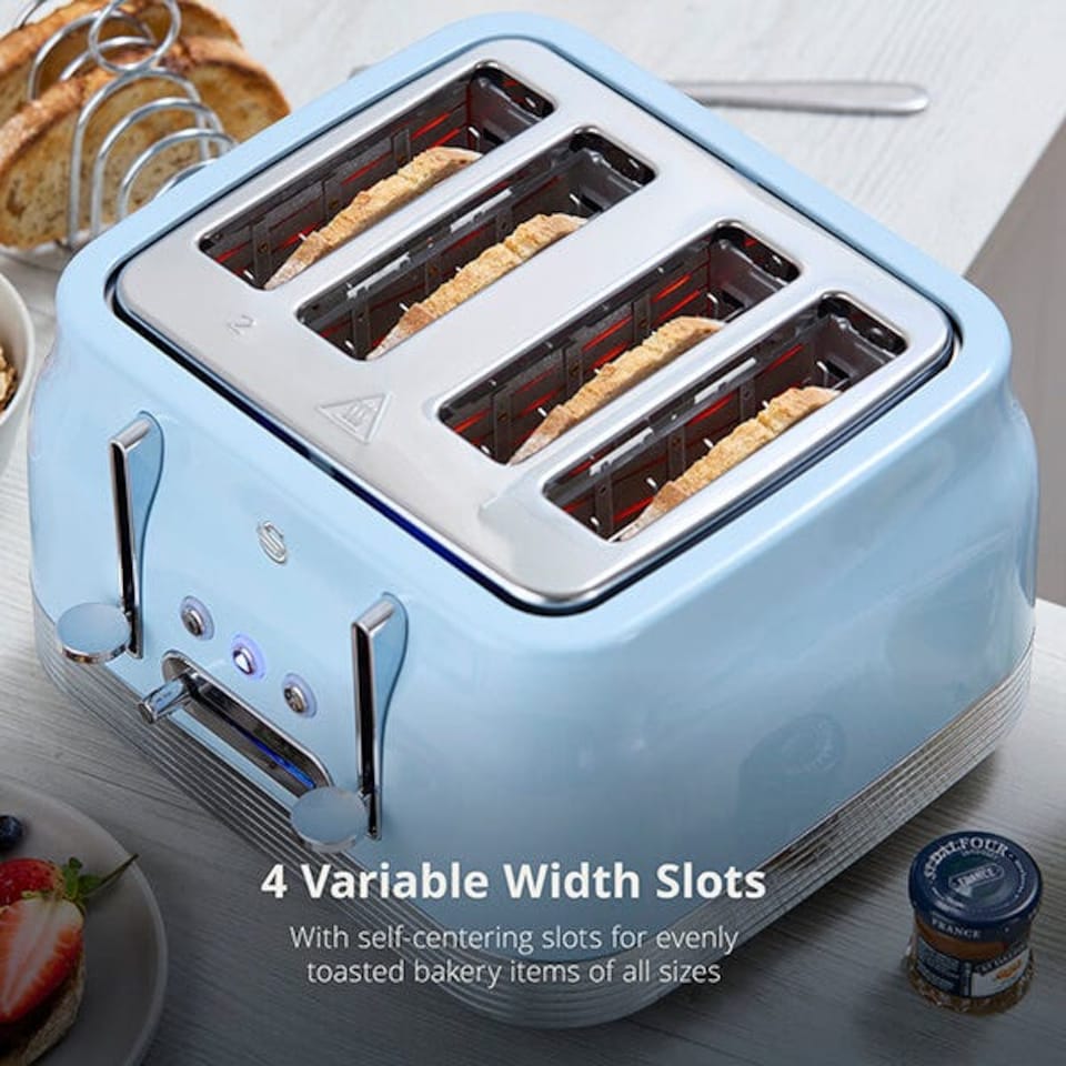 image 1 of Swan Retro Revive Blue 4 Slice Toaster