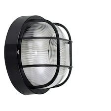 ValueLights Pendle Bulkhead light Matte Black Bulkhead Light and E27 Candle LED 4W Warm White 3000K Bulb Black