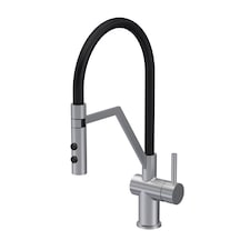 Modern Kitchen Mono Mixer Tap - Single Lever Brushed Nickel | Silver | Brushed Nickel | 1