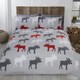 image 2 of Moose Cotton Bed Cover Duvet Cover Set Grey | King