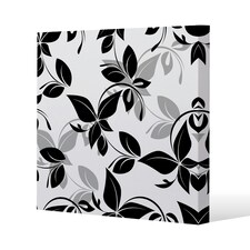 Black & White Floral (Canvas Print) 61 x 61 x 4cm