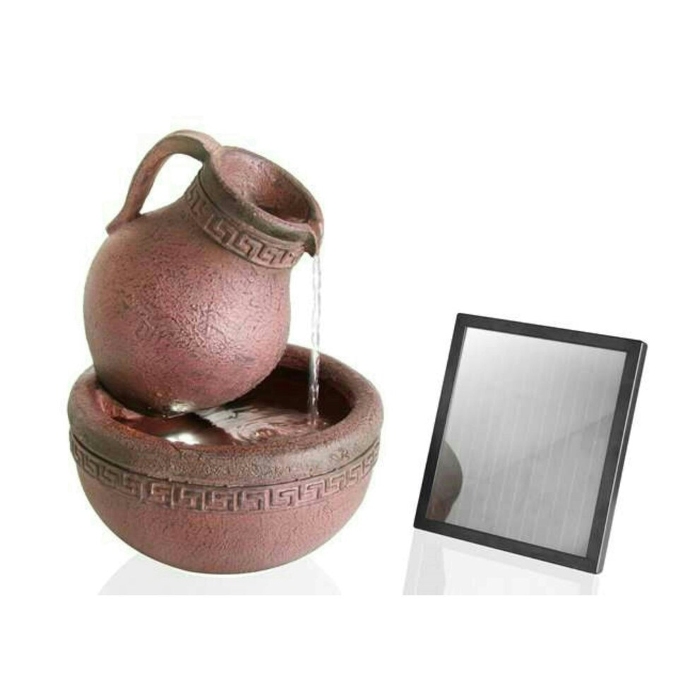 image 1 of Primrose Jug Bowl Solar Powered Water Feature LED Lights 40cm